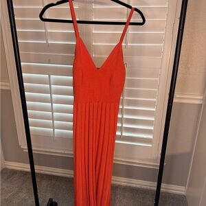 Elizabeth and James Bonnie Ribbed-Knit Cami Dress Salmon/Coral Medium